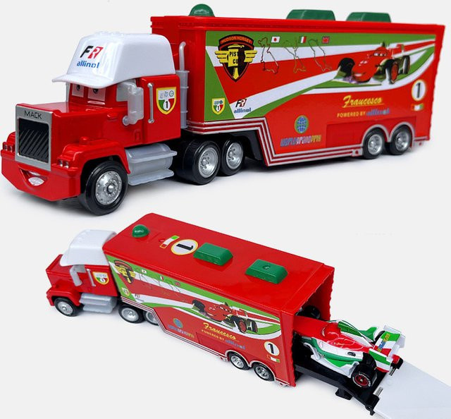 TAKARA TOMY Disney Lightning McQueen Francisco Container Truck, Automodell, Metall, Rot - Bild 1