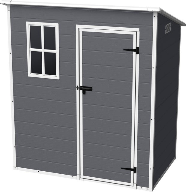 PARKSIDE® Gartengerätehaus S Pent in Anthrazit und Grau mit Fenster und Schloss, B/T/H: 180,0 x 105,0 x 105,0 cm - Bild 1