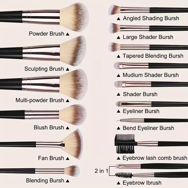 RUNTOIN Make-up-Pinsel-Set, 3-20-teilig, Damen - Bild 2