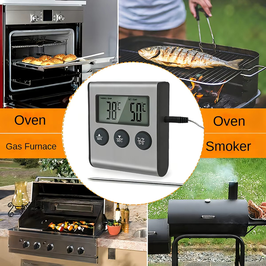 Digitales Grillthermometer mit Timer und Display von zxyouping für Küche und BBQ - Bild 3