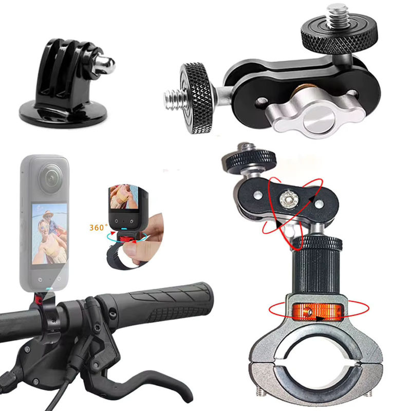 Fahrrad-Lenkerhalterung in Schwarz für GoPro, Insta360 und DJI Osmo Action Kameras - Bild 2