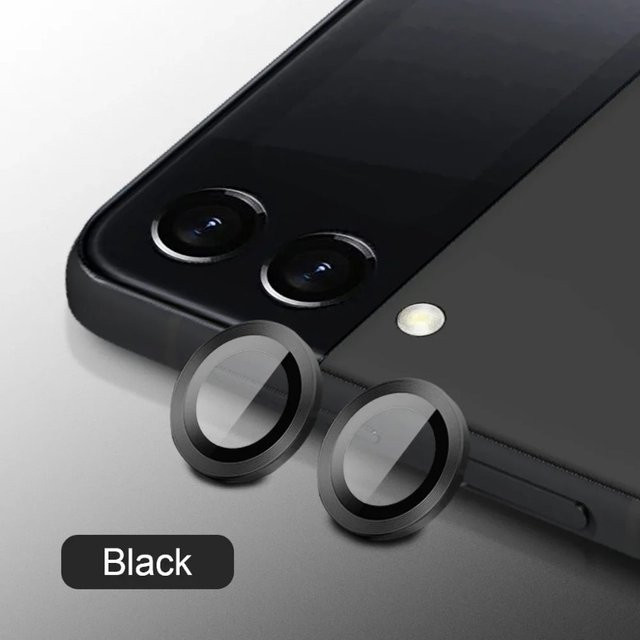 Luxuriöser Kameraobjektivschutz aus gehärtetem Glas mit Metallring für Samsung Galaxy Z Flip 7, 6, 5, 4, 3 in Gold oder Silber - Bild 1