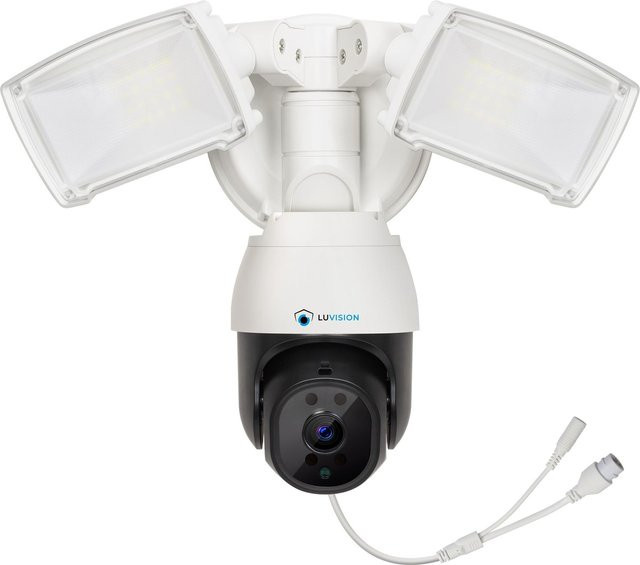 LUVISION LED Flutlicht PTZ WLAN Überwachungskamera mit AI Auto Tracking und Bewegungsverfolgung in Weiß - Bild 1