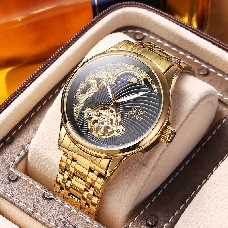 AOKULASIC Armbanduhr Automatik, Edelstahl, Schwarz, Herren - Bild 1