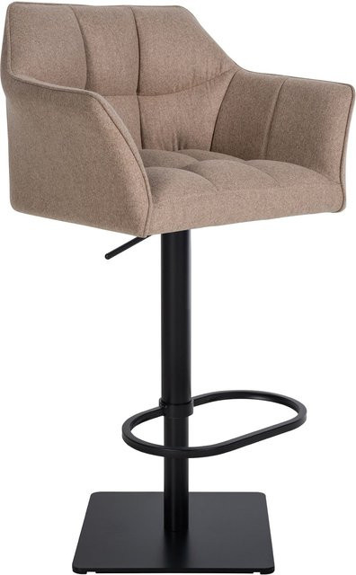 CLP Barhocker Damaso in Beige mit Filzbezug, höhenverstellbarer und drehbarer Barstuhl, gepolsterter Tresenstuhl bis 240 kg belastbar - Bild 1