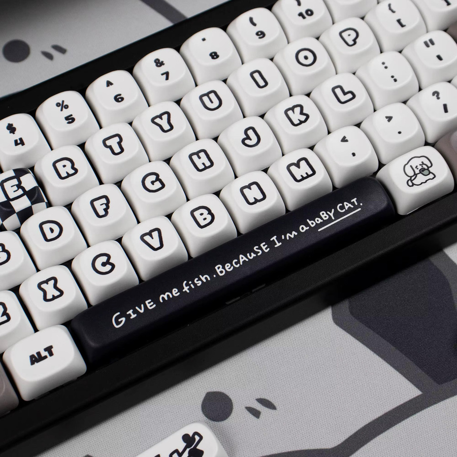 Venit Keys PBT-Tastenkappen mit Katzen- und Welpen-Motiv im MOA-Profil, farbsublimiert, mehrfarbig, für mechanische Tastaturen 64/104/108 Tasten - Bild 4