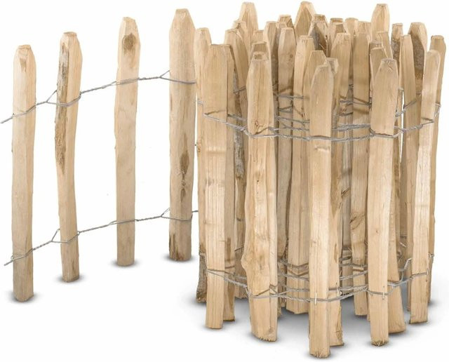 Stiltreu Englischer Staketenzaun aus Kastanie, unbehandelt, B: 500 cm, H: 50 cm, Lattenabstand 6-8 cm - Bild 1