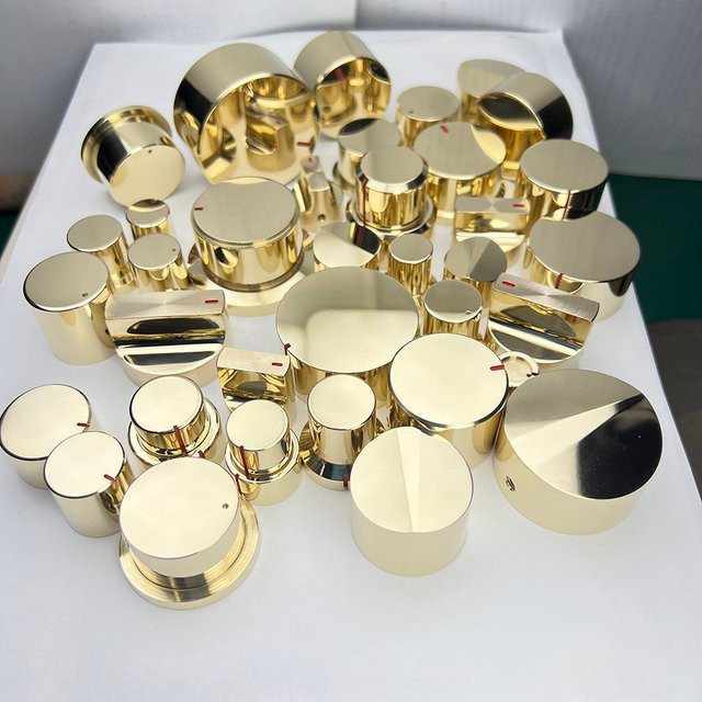 CHANGELIN Hi-Fi Audio Lautstärkeregler aus massivem Messing für Potentiometer mit D/Spline-Achse in Gold - Bild 1