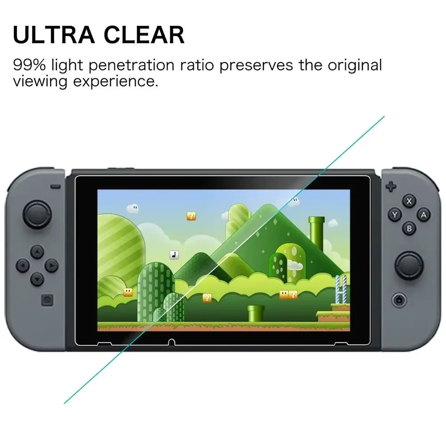 IVYUEEN 3er Pack Displayschutzfolie aus gehärtetem Glas für Nintendo Switch NS Konsole 2017, transparent, 9H Ultra Slim Schutzfolie - Bild 3