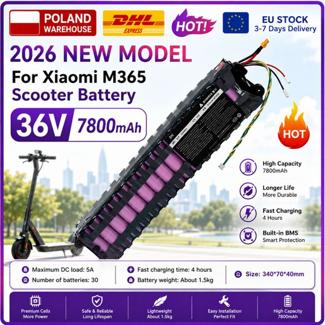 Wasserdichter Bluetooth Lithium-Ersatzakku 36V 7800mAh für Xiaomi M365 und M365 Pro Elektroroller - Bild 1
