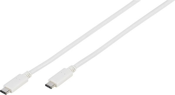 Vivanco USB 3.1 Type C Anschlusskabel mit E Marker Chip, Weiß, 1 m - Bild 1
