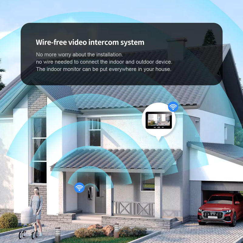 Tuya Smart Wireless Türklingel Kamera mit 5 Zoll Monitor und 1080P Video in Schwarz - Bild 2