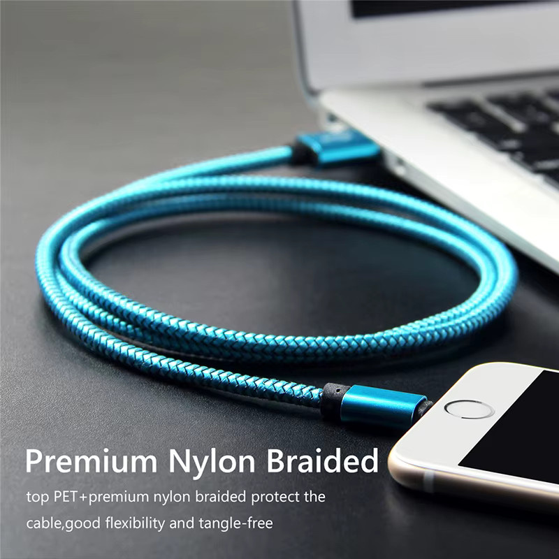 USB A zu Typ C Ladekabel mit 3A Schnellladefunktion und Datensynchronisation, lila, geflochtenes Nylon, passend für Samsung und Android-Smartphones - Bild 5