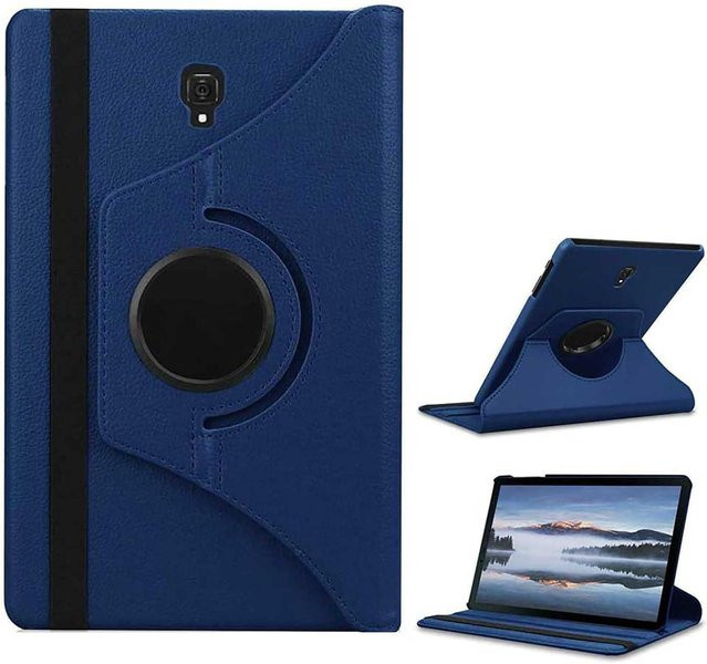 Smart Hülle für Samsung Galaxy Tab S4 10.5 mit 360 Grad drehbarem Klappständer und Hartschalen-Rückseite in Blau - Bild 1