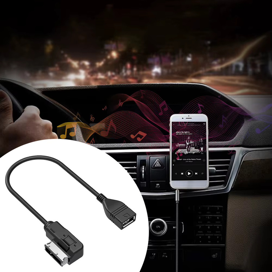 ALLOET USB auf AUX Audio Adapter in Schwarz für Audi A3 A4 A5 A6 A8 Q5 Q7 - Bild 4