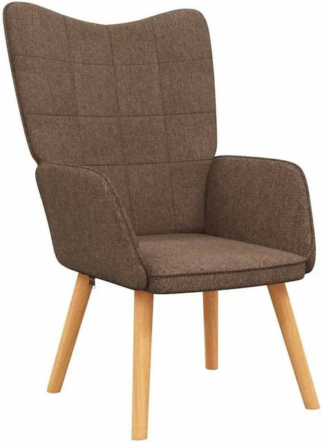 vidaXL Relaxsessel Braun aus Stoff mit Metallgestell und Armlehnen, B/T/H: 76,0 x 69,0 x 95,5 cm - Bild 1
