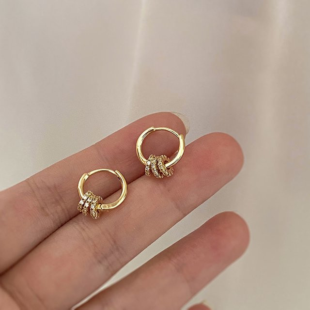 UOSU Ohrringe, Gold, Unisex, Zirkonia - Bild 1