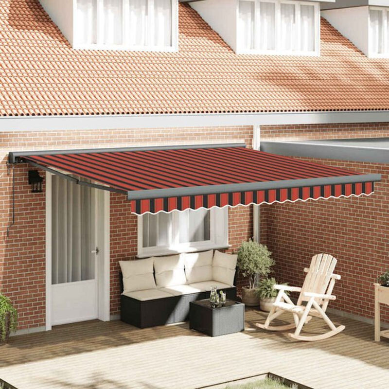 Vidaxl Markise einziehbar aus Stoff und Aluminium in Orange und Braun B x H: 4 x 3 m - Bild 1