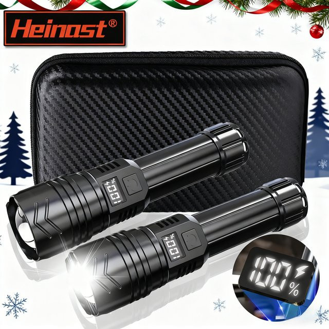 Heinast LED Laterne in Schwarz, wiederaufladbare Outdoor-Taschenlampe für Garten und Notfälle - Bild 1