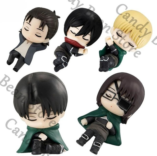Anime Angriff auf Titan Gashapon Figur Set mit Hange Zoe, Eren Jaeger und Mikasa Ackerman als Garage Kit Puppen - Bild 1