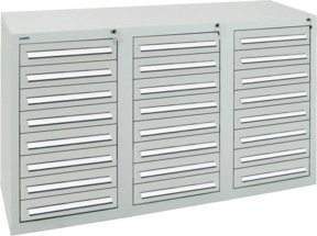 Stumpf Schubladenschrank Serie T-100/35-3 aus Metall mit 24 Schubladen in Lichtgrau und abschließbarer Metallkonstruktion - Bild 1