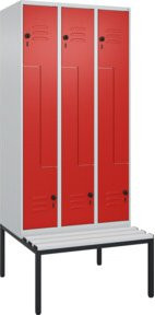 C+P Z-Spind Classic PLUS Sitzbank mit 6 Fächern und Sicherheits-Drehriegel, B/T/H: 212,0 x 90,0 x 81,5 cm - Bild 1