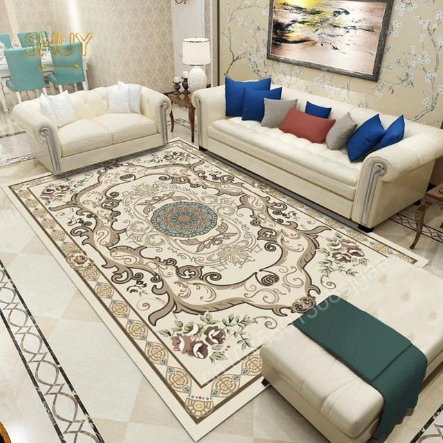 BC-Warm Home Vintage-Teppich in Beige, geometrisches Design, maschinenwaschbar und rutschfest, B/T: 50 x 30 cm - Bild 1