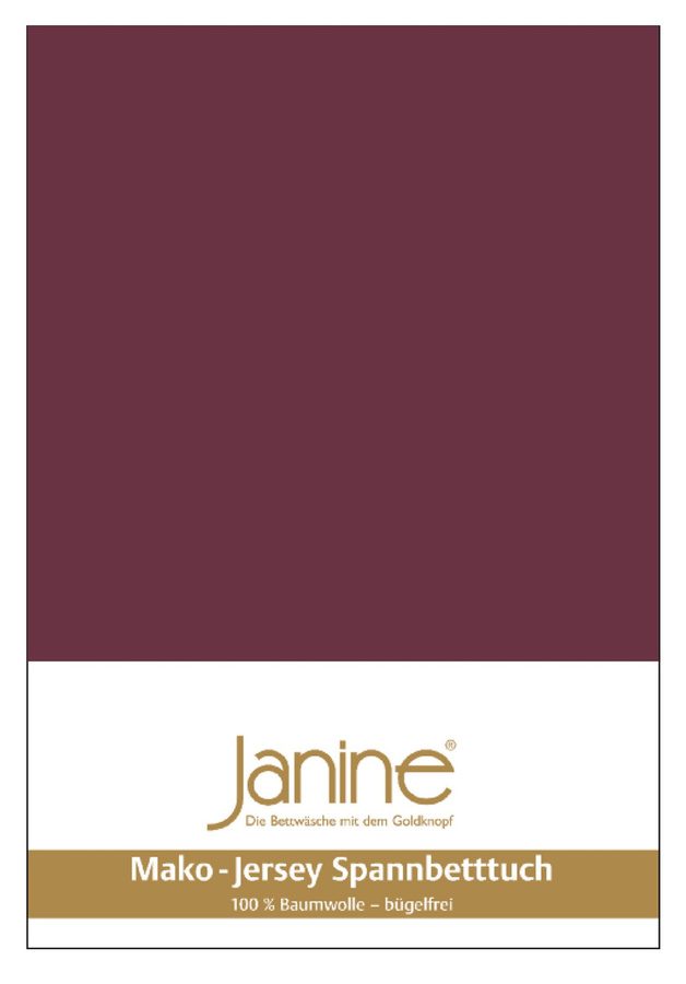 Janine Spannbetttuch aus 100% Mako-Jersey in Burgunderrot, B/T: 140 x 160 cm, L: 200 cm - Bild 1