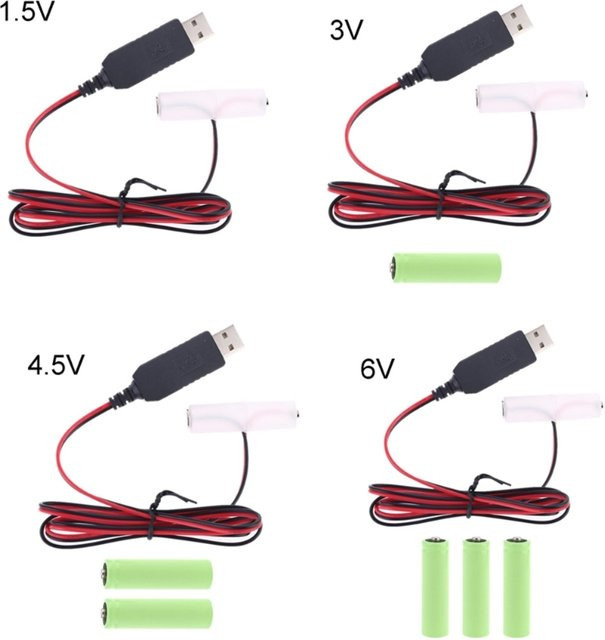 CPDD Typ-C auf USB Dummy-Batterie-Eliminator-Kabel für AA-Batterien zur Stromversorgung von Radio und LED-Lichtspielzeug - Bild 1