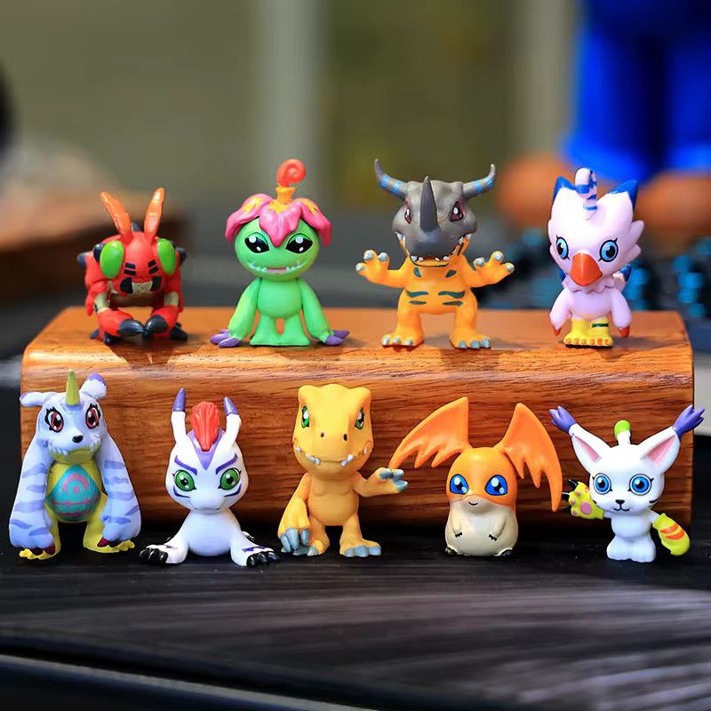 9er Set Digimon Abenteuer Anime Figuren von TAKARA TOMY als bunte Schlüsselanhänger und Desktop-Ornamente in Multicolor - Bild 3