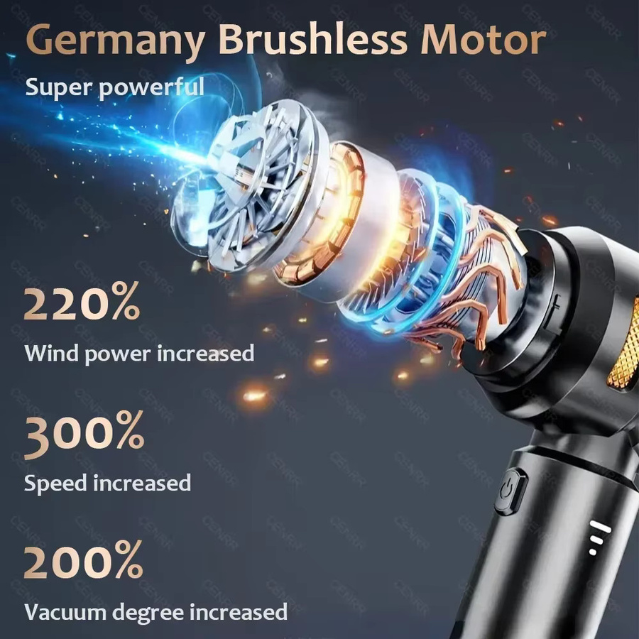 CENRR Handheld Wireless Autostaubsauger in Schwarz mit 998000 PA Saugkraft - Bild 3