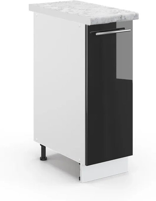 Vicco Apothekerschrank Fame-Line Wandmontage Anthrazit Hochglanz Weiß B: 30 cm, H: 82 cm, T: 20,53 cm - Bild 1