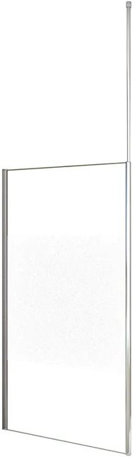 Duschparadies Walk In Duschabtrennung mit Seitenwand aus 8mm Nano Glas, Satiniert mit Streifen, Hochglanz Verchromt, B: 80 cm, H: 200 cm - Bild 1