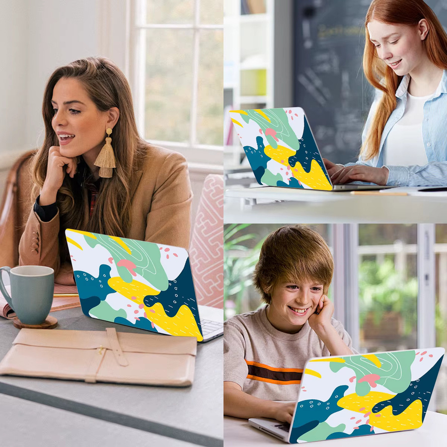 FocusOnPC Hartschalenhülle mit abstraktem Aufdruck für MacBook Air und Pro (13, 14, 15, 16 Zoll), kratzfeste Laptop-Schutzhülle, transparent/multicolour - Bild 3