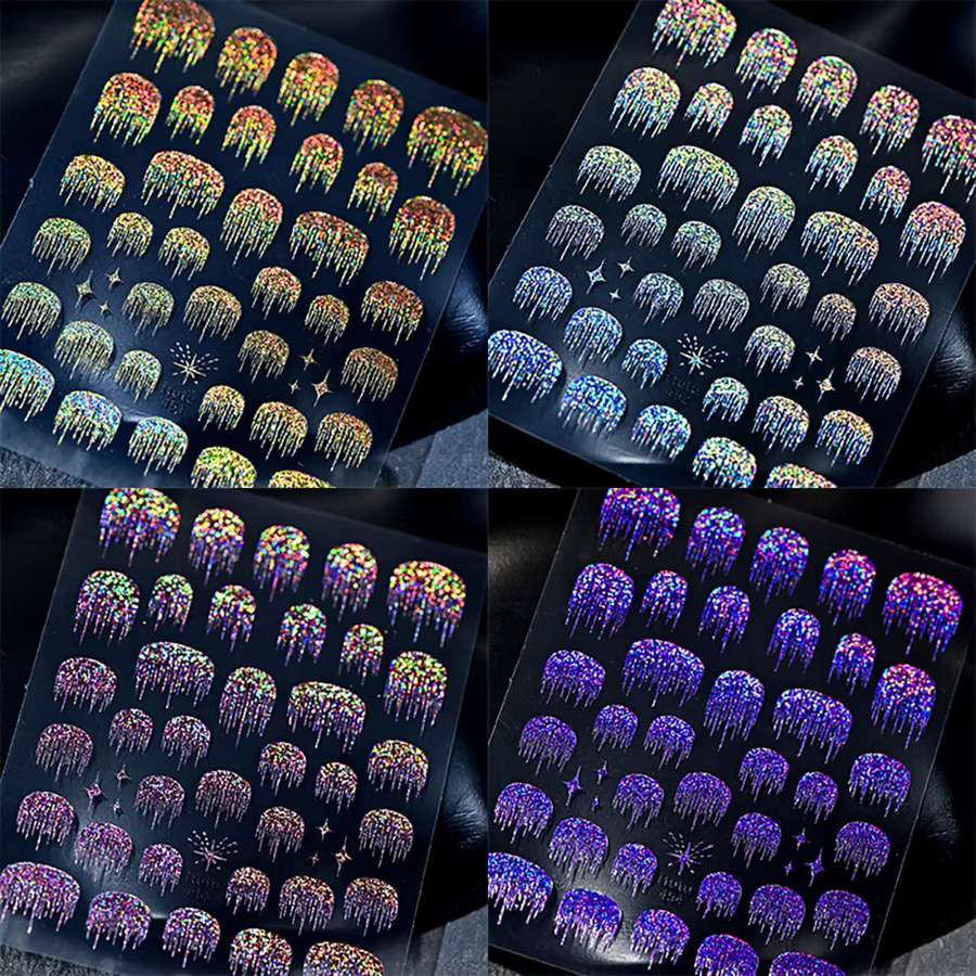 MingLee Nagel Aufkleber, Lila, Schimmernd, Holographisch - Bild 3