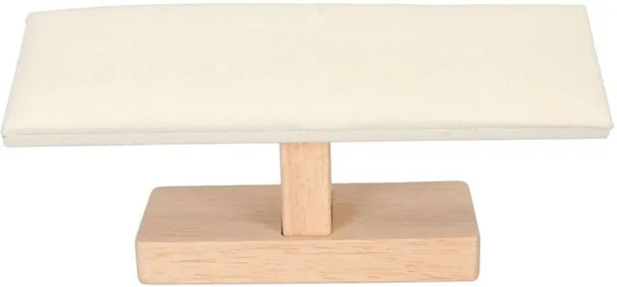 Neoglint T-Bar Armbandhalter aus Holz mit beigem Samt als Uhrenständer und Schmuckdisplay - Bild 1