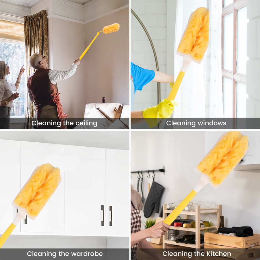 Willstar 30-teiliges Einweg-Nachfüllset für doppelseitige 360 Grad Staubwedel in Blau und Gelb mit einziehbarer Stange zur Reinigung von Zuhause und Auto - Bild 5