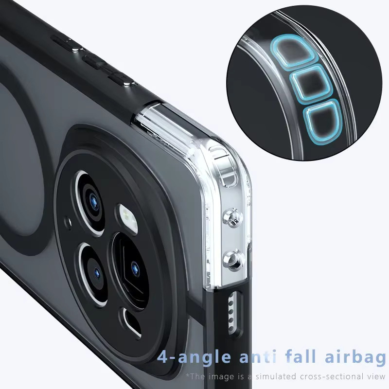 ELVEV Schutzhülle für Honor Magic 6 Pro in Schwarz aus hartem PC und TPU mit Hautgefühl - Bild 4