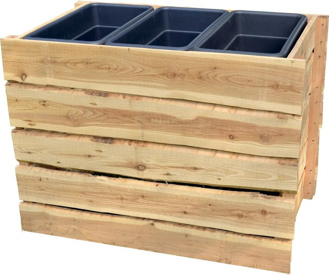 T & J Hochbeet Herlev aus Lärche Natur Braun B: 80 cm, T: 108 cm, H: 64 cm - Bild 1