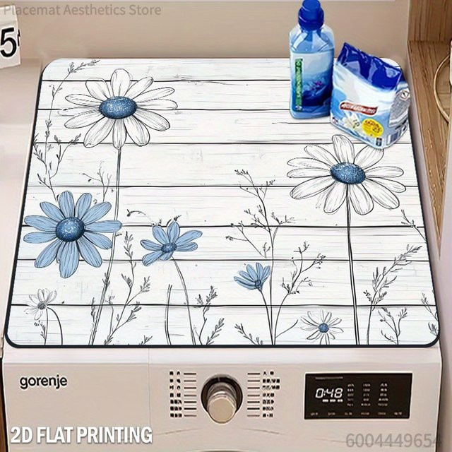 Gorenje Geschirrtrockenmatte und Abdeckmatte mit Blumenmuster für Waschküche, Küche oder Kühlschrank - Bild 1