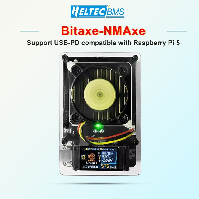 Bitaxe NMAxe Bitcoin Miner von Heltec Automation mit 500GH/S, BM1366 ASIC-Chip und Display, Open-Source Solo Lottery Miner für den Heimgebrauch - Bild 1