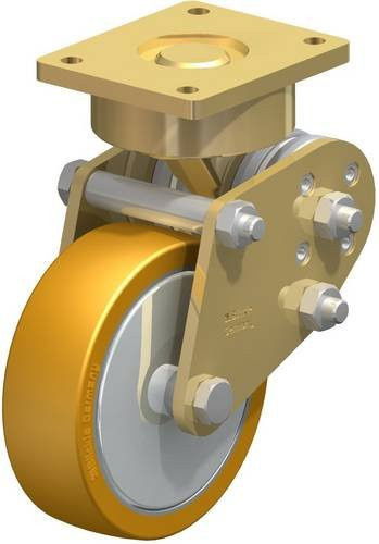 Blickle Bockrolle BPFE-ALTH 125K-FA gefedert in Silber und Gelb mit Aluminium, Rad-Durchmesser: 125 mm, Tragfähigkeit: 350 kg - Bild 1