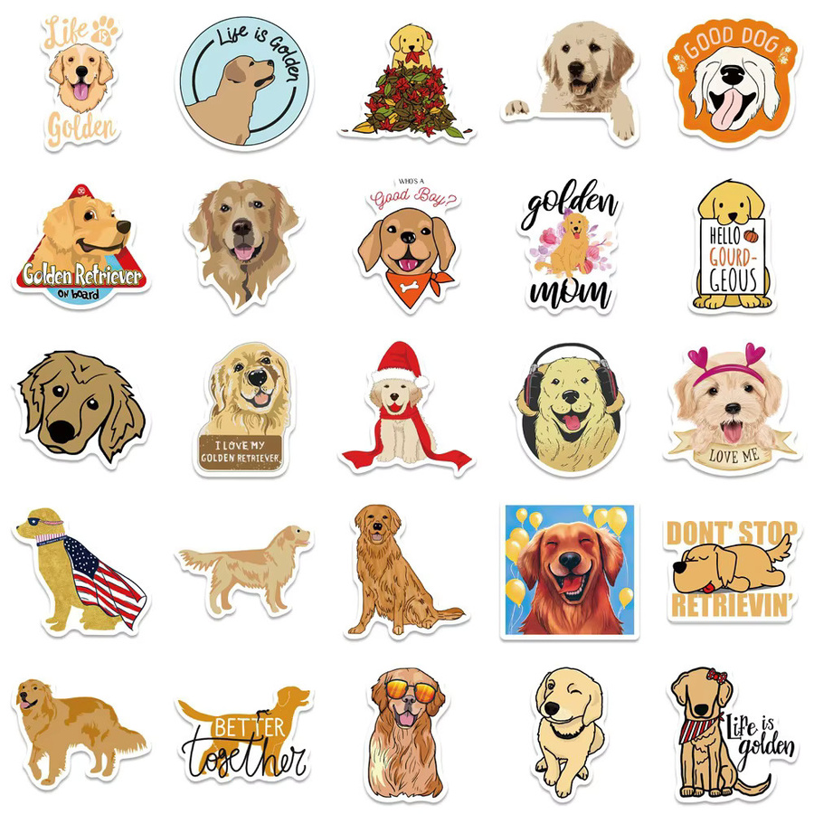 Disney Kawaii Golden Retriever Cartoon-Aufkleber, Tiere, 10-teiliges Set - Bild 2
