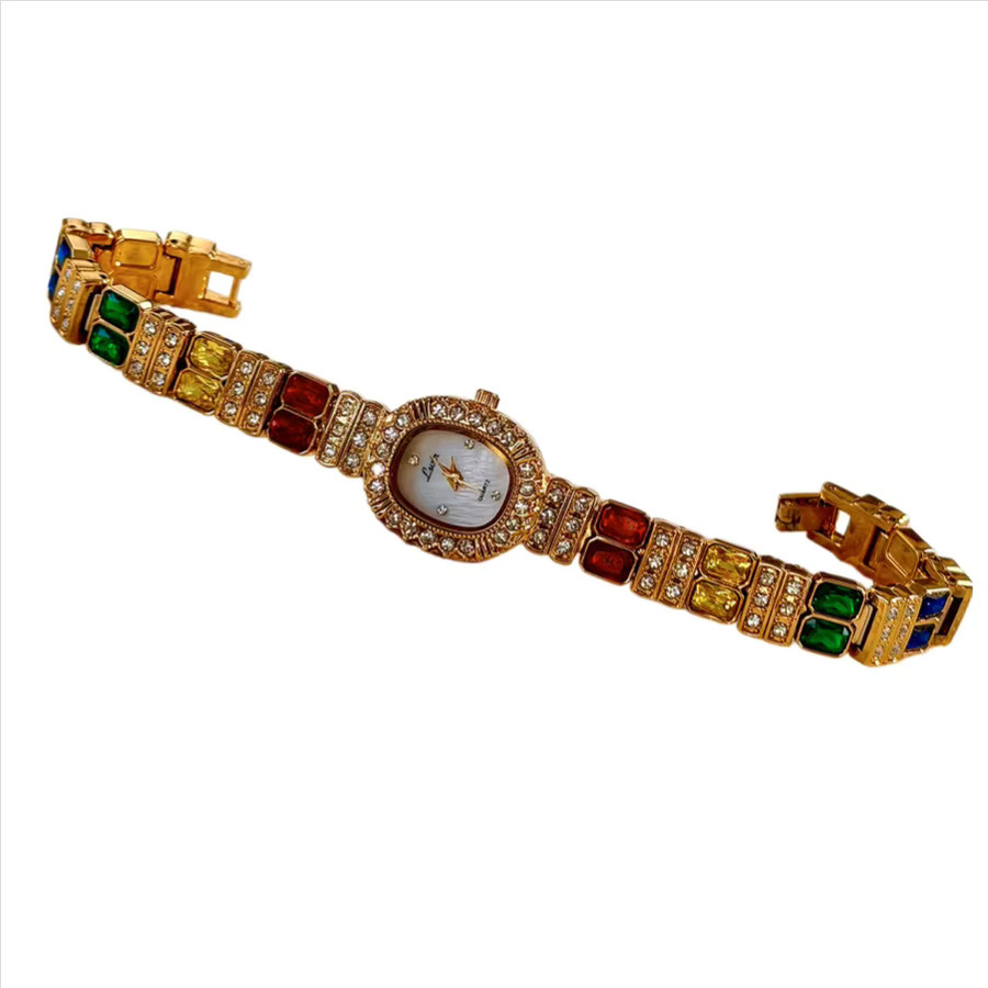 LSVTR Armbanduhr Gold, Diamant, Quarz, Milanaise, Damen - Bild 2
