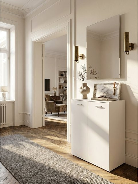 KADIMA DESIGN Kommode in Weiß, modern und matt, für Flur, Wohnzimmer und Esszimmer, B/H/T: 71 x 104 x 35 cm - Bild 1
