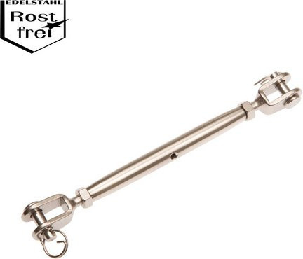 CONACORD Wantenspanner aus rostfreiem Edelstahl mit M5-Gewinde für Seile bis 6 mm Durchmesser in Silber, Länge: 130 mm - Bild 1