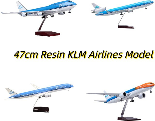 ZOCO KLM Royal Dutch Airlines B747 777 787 MD11, Flugzeugmodelle, Harz, mit Licht & Rädern, ab 14 Jahren - Bild 1