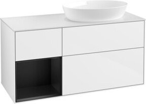 V&B Waschtischunterschrank Finion mit Wandbeleuchtung, Farbe Weiß lackiert, Breite: 120 cm, Tiefe: 50,1 cm, Höhe: 50,1 cm - Bild 1