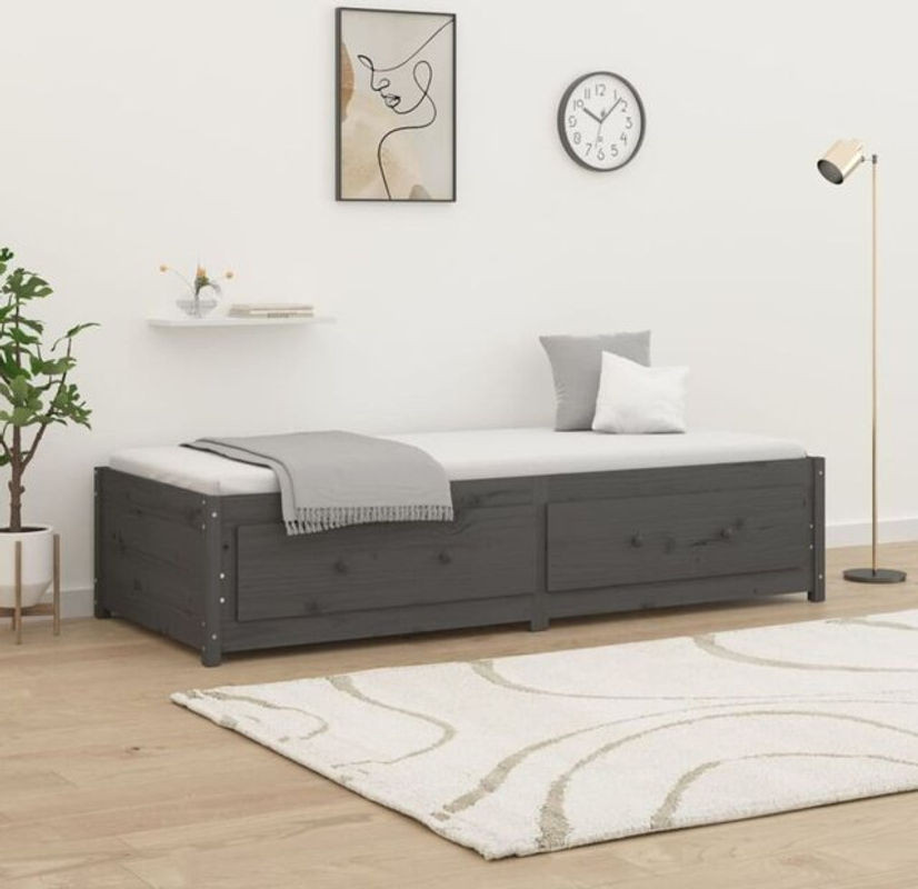 Vidaxl Tagesbett aus Massivholz Kiefer in Grau B/L: 90 x 200 cm - Bild 1