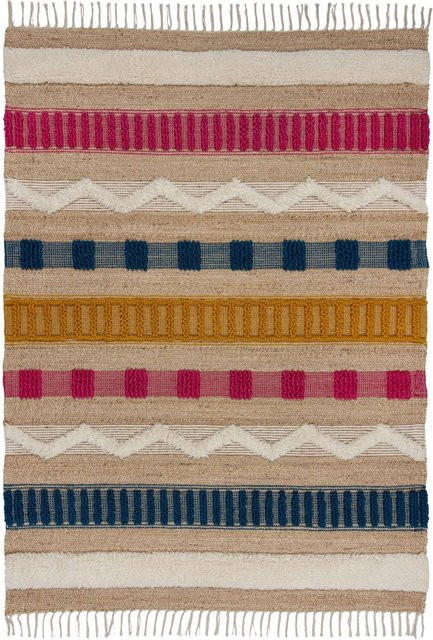 Flair Rugs Hochflorteppich Medina in Mehrfarbig mit Boho-Design, B x T: 120 x 170 cm - Bild 1